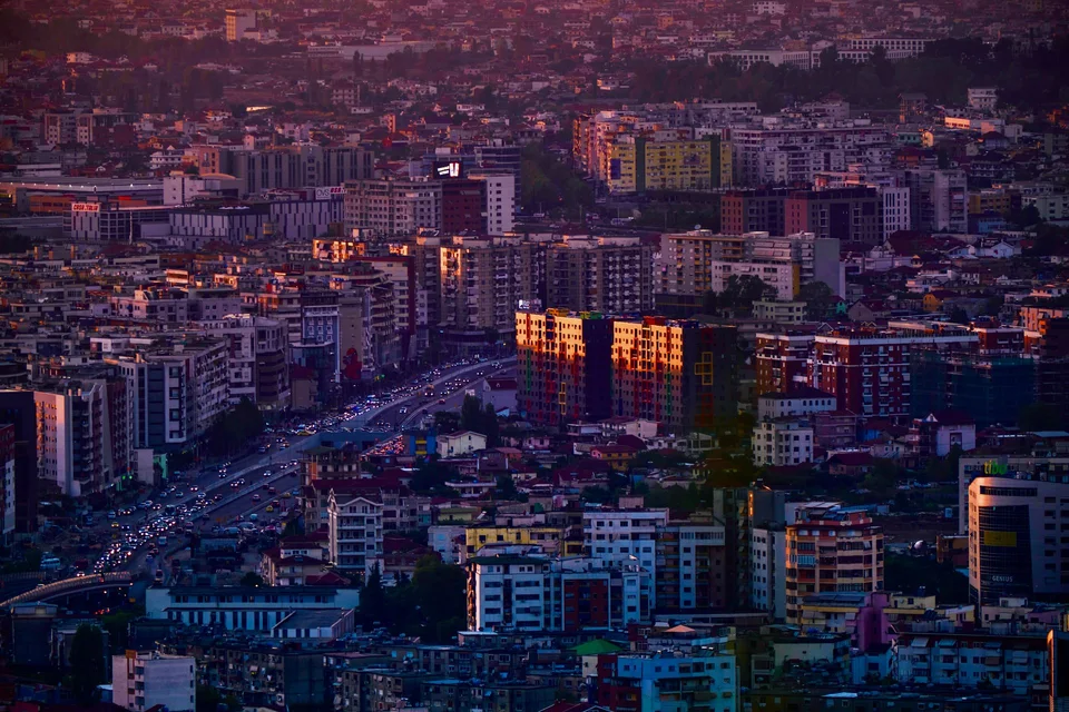 Aerial view of Tirana.