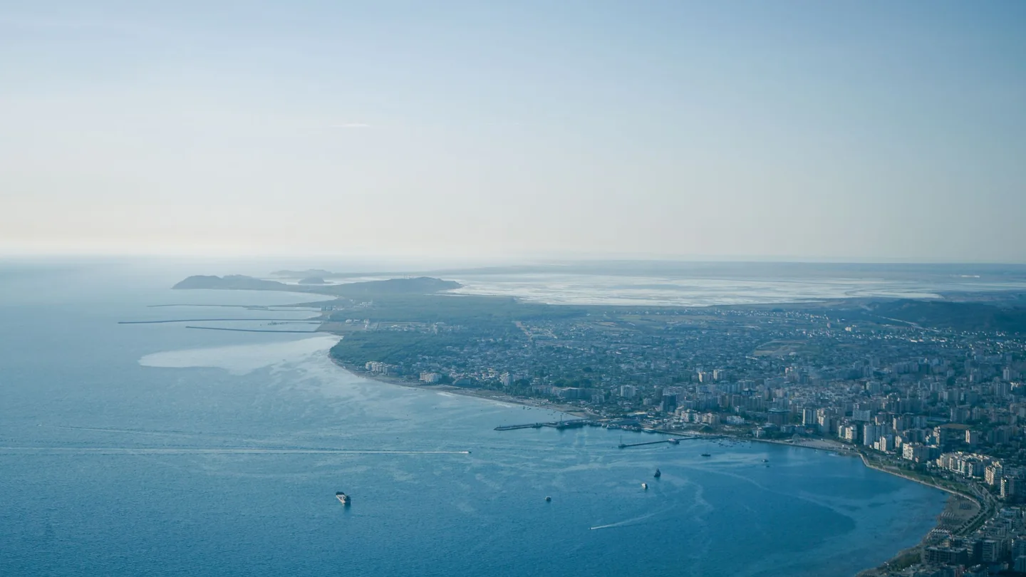 Aerial view of Vlorë and its bay